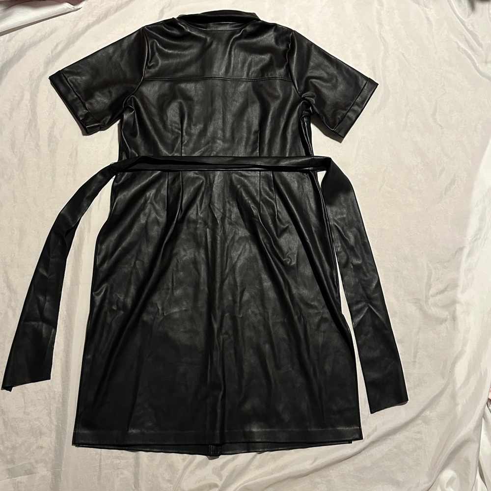 Eloquii Faux Leather Trench Dress Sz 18 - Picture 8 of 12